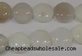 COP905 15.5 inches 14mm flat round natural white opal gemstone beads