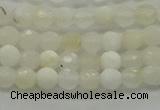 COP930 15.5 inches 4mm faceted round white opal gemstone beads