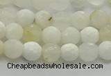 COP931 15.5 inches 6mm faceted round white opal gemstone beads