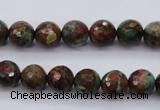 COP963 15.5 inches 10mm faceted round green opal gemstone beads