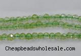 COQ10 16 inches 4mm faceted round dyed olive quartz beads wholesale