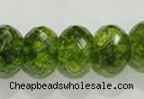 COQ104 15.5 inches 13*18mm faceted rondelle dyed olive quartz beads