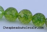 COQ17 16 inches 16mm faceted round dyed olive quartz beads wholesale