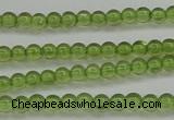 COQ201 15.5 inches 3mm - 4mm round natural olive quartz beads