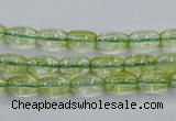 COQ21 16 inches 6*10mm rice dyed olive quartz beads wholesale