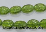 COQ36 15.5 inches 10*14mm oval dyed olive quartz beads wholesale