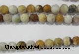 COS151 15.5 inches 6mm faceted round ocean stone beads wholesale