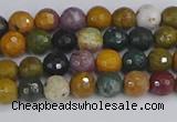 COS200 15.5 inches 4mm faceted round ocean jasper beads