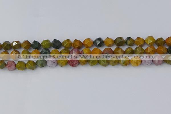 COS211 15.5 inches 8mm faceted nuggets ocean jasper beads