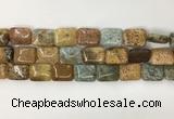 COS253 15.5 inches 13*18mm rectangle ocean stone beads wholesale