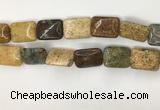 COS254 15.5 inches 15*20mm rectangle ocean stone beads wholesale