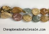 COS267 15.5 inches 18*25mm twisted oval ocean stone beads wholesale