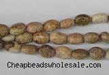 COV04 15.5 inches 6*8mm oval picture jasper beads wholesale