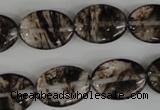 COV145 15.5 inches 13*18mm oval watermelon black beads wholesale