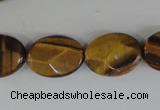 COV180 15.5 inches 13*18mm faceted oval yellow tiger eye beads wholesale