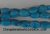 COV20 15.5 inches 8*10mm oval synthetic turquoise beads wholesale