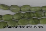 COV56 15.5 inches 8*12mm oval seaweed jade gemstone beads wholesale