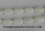 COV58 15.5 inches 8*12mm oval white porcelain beads wholesale