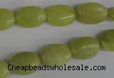 COV70 15.5 inches 10*14mm oval lemon jade beads wholesale