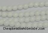 CPB02 15.5 inches 6mm round white porcelain beads wholesale