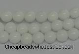 CPB03 15.5 inches 8mm round white porcelain beads wholesale