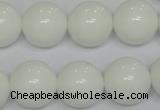 CPB07 15.5 inches 16mm round white porcelain beads wholesale