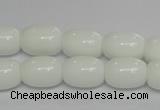 CPB11 15.5 inches 10*14mm drum white porcelain beads wholesale