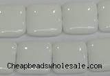 CPB115 15.5 inches 20*20mm square white porcelain beads wholesale