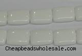 CPB121 15.5 inches 12*16mm rectangle white porcelain beads wholesale