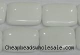 CPB123 15.5 inches 18*25mm rectangle white porcelain beads wholesale