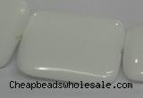 CPB125 15.5 inches 30*40mm rectangle white porcelain beads wholesale