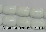 CPB14 15.5 inches 13*18mm drum white porcelain beads wholesale