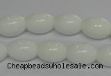 CPB17 15.5 inches 10*14mm rice white porcelain beads wholesale