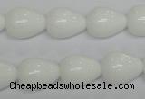 CPB23 15.5 inches 12*16mm teardrop white porcelain beads wholesale