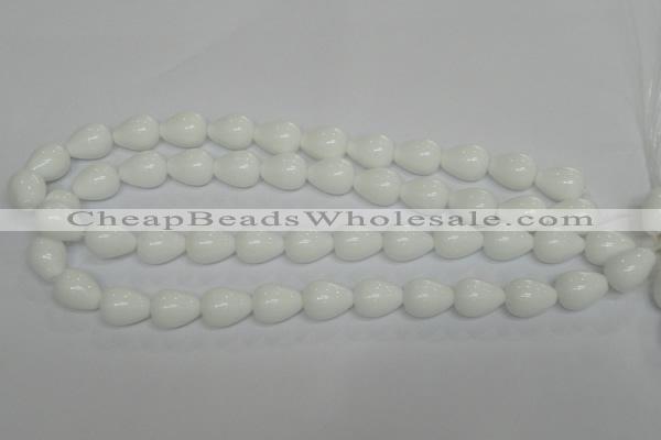 CPB23 15.5 inches 12*16mm teardrop white porcelain beads wholesale