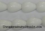 CPB24 15.5 inches 13*18mm teardrop white porcelain beads wholesale