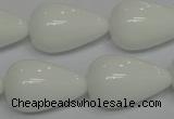 CPB26 15.5 inches 15*25mm teardrop white porcelain beads wholesale