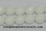 CPB35 15.5 inches 12mm faceted round white porcelain beads wholesale