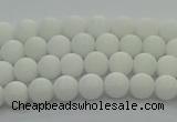 CPB410 15.5 inches 4mm round matte white porcelain beads