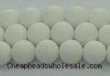 CPB412 15.5 inches 8mm round matte white porcelain beads