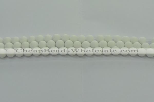 CPB412 15.5 inches 8mm round matte white porcelain beads