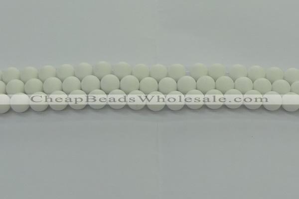 CPB413 15.5 inches 10mm round matte white porcelain beads