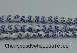 CPB501 15.5 inches 6mm round Painted porcelain beads