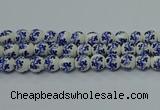 CPB512 15.5 inches 8mm round Painted porcelain beads