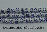 CPB521 15.5 inches 6mm round Painted porcelain beads