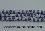 CPB531 15.5 inches 6mm round Painted porcelain beads