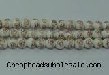 CPB571 15.5 inches 6mm round Painted porcelain beads