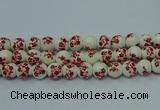 CPB611 15.5 inches 6mm round Painted porcelain beads