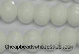 CPB62 15.5 inches 12*16mm faceted rondelle white porcelain beads