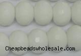 CPB63 15.5 inches 13*18mm faceted rondelle white porcelain beads